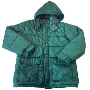 Twin Togs Vintage Green Puffer Jacket Coat Men's size Medium